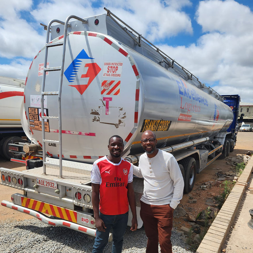 Fuel tanker on highway